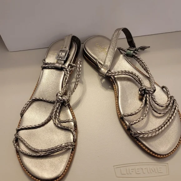 Cole Haan | Shoes | Nwot Cole Haan Leather Sandals 85 Silver  display picture 3